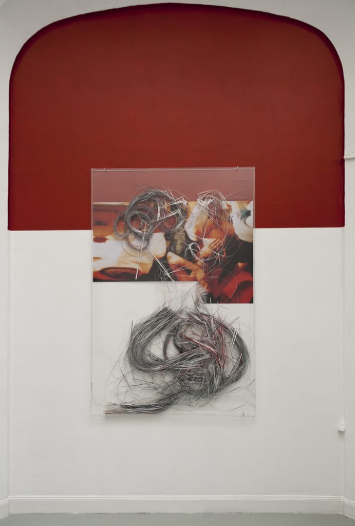 A mother's birth , 2011, 84 cm x 124cm x 3cm, cut-out photograph, plexiglass, housepaint