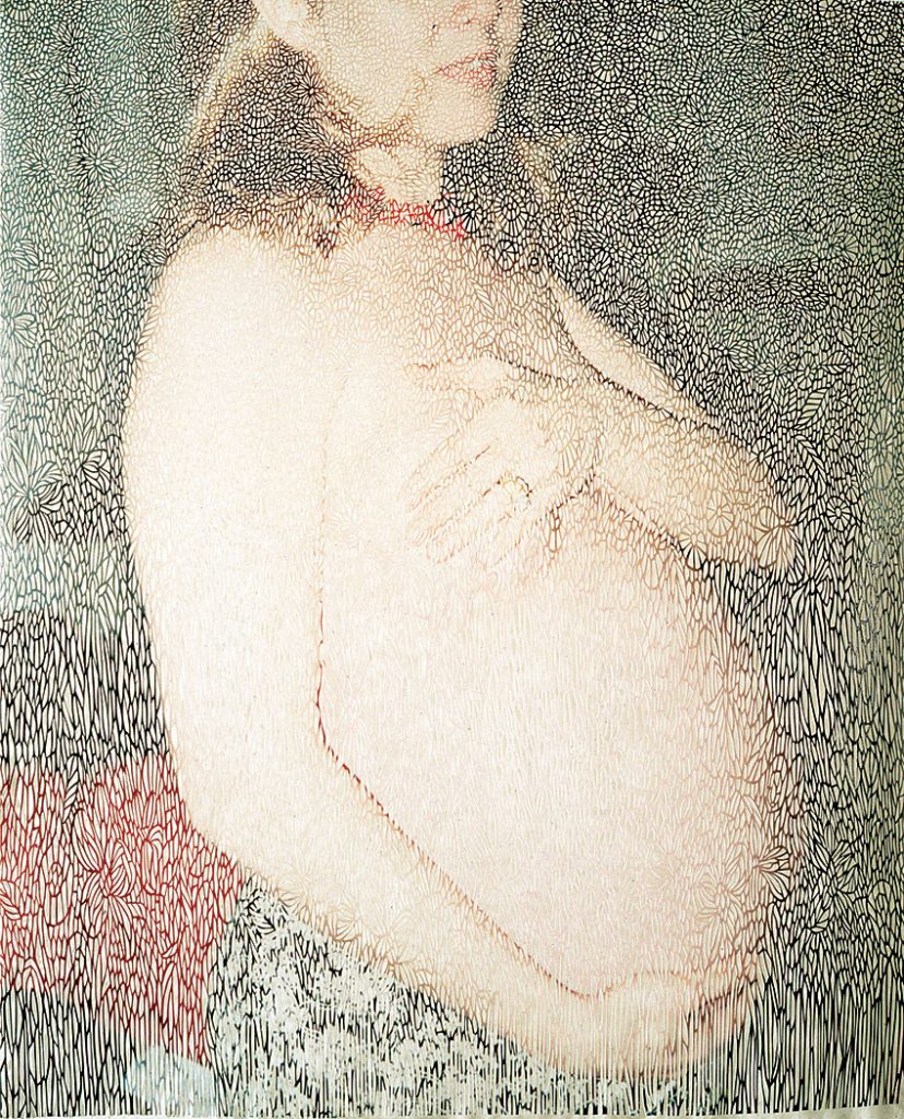 stretched lace, 1999, 75 x 50 cm, cut out photograph