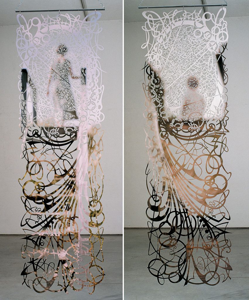O, 2000, 320cm x 95cm two photographs glued back to back and cut out