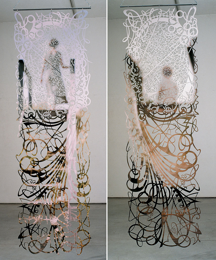 <p>O (2000), 320cm x95 cm, two photographs glued back to back and cut out </p>
