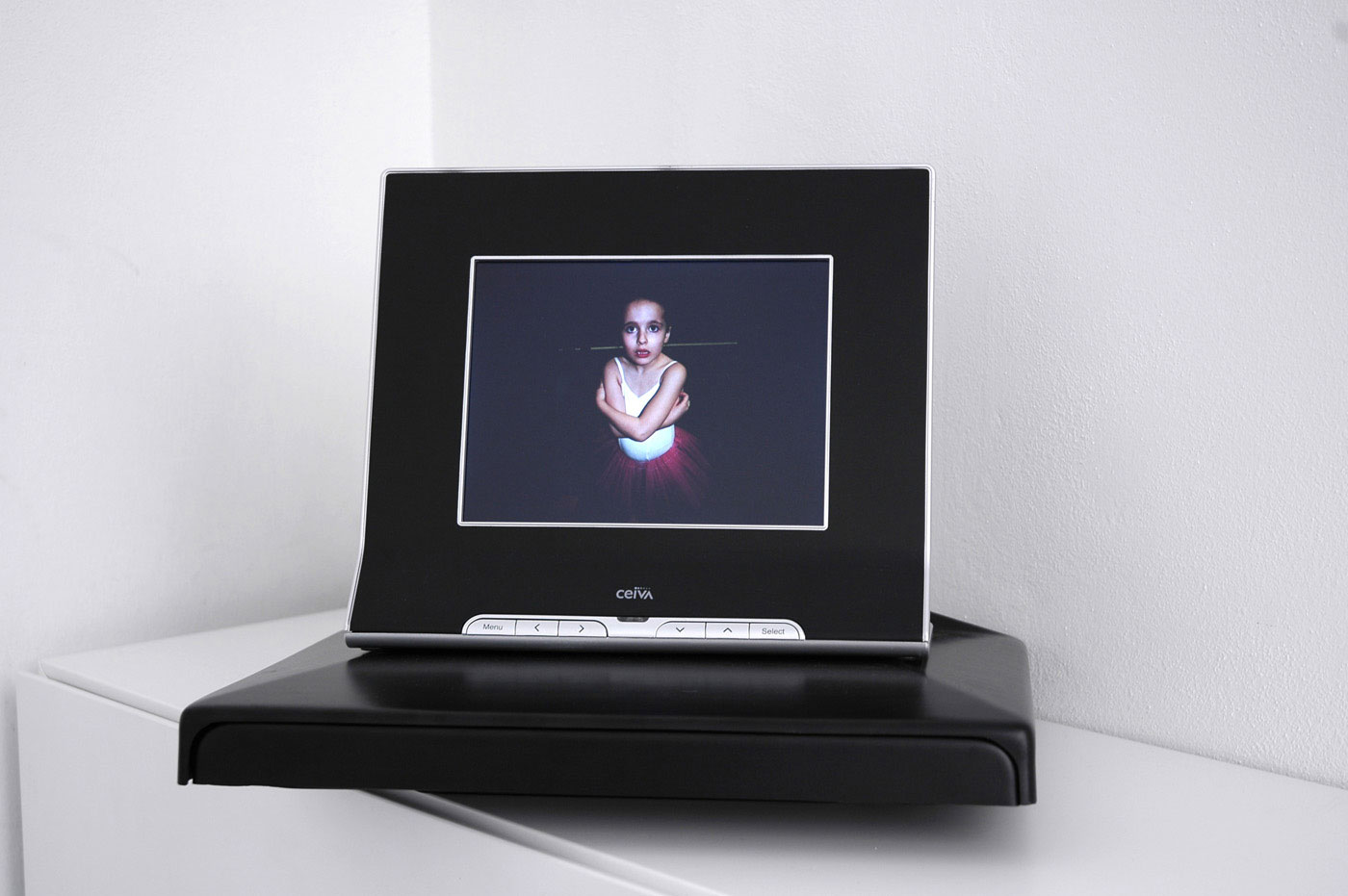 <p>Ela, en expanding portrait_2007, digital frame on base connected to artist website</p>
