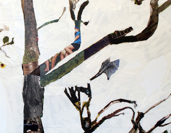 <p>300 trees and a thousand fairies_2010-2014, detail of snapshots and artist&#8217;s adhesive tape </p>
