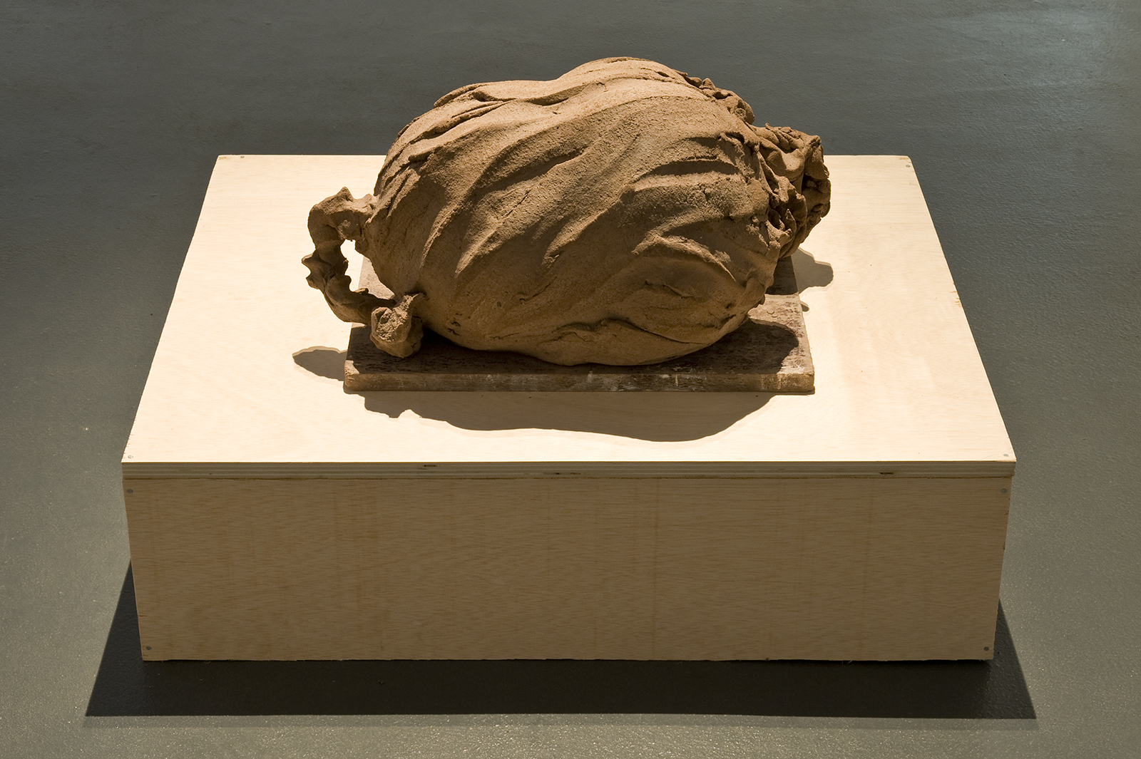 <p>Tending to a feeling of detachment_2014, 30x40x56.5 cm, unfired clay and wood</p>
