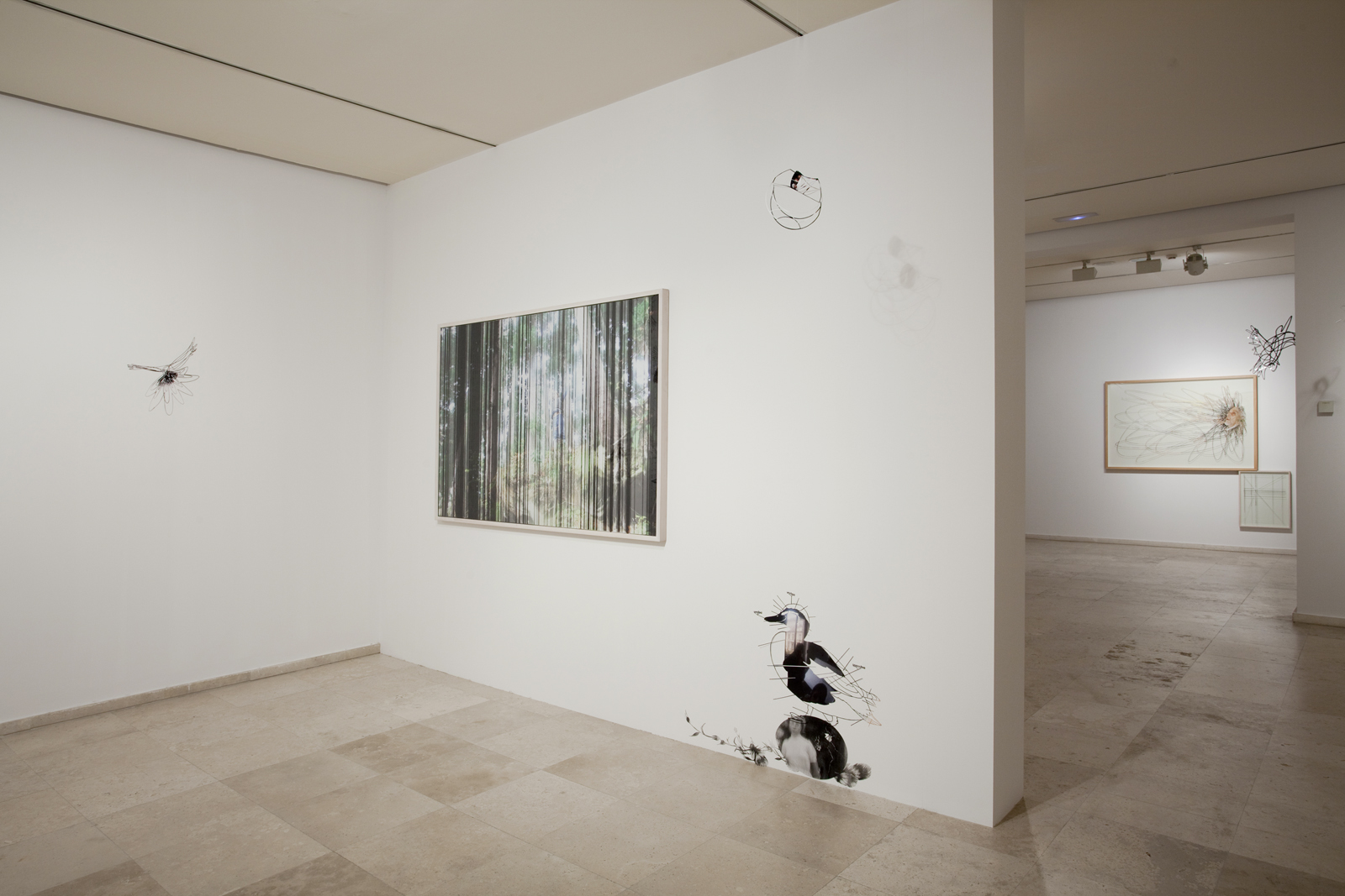 <p>Total Environment (partial view), Echigo Forest with Zoo (2008), layered cut photographs; Birds, cutout photographs (2012)</p>
