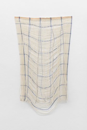 Meshwork (blue grid), cotton rug mesh, 55cm x 35cm