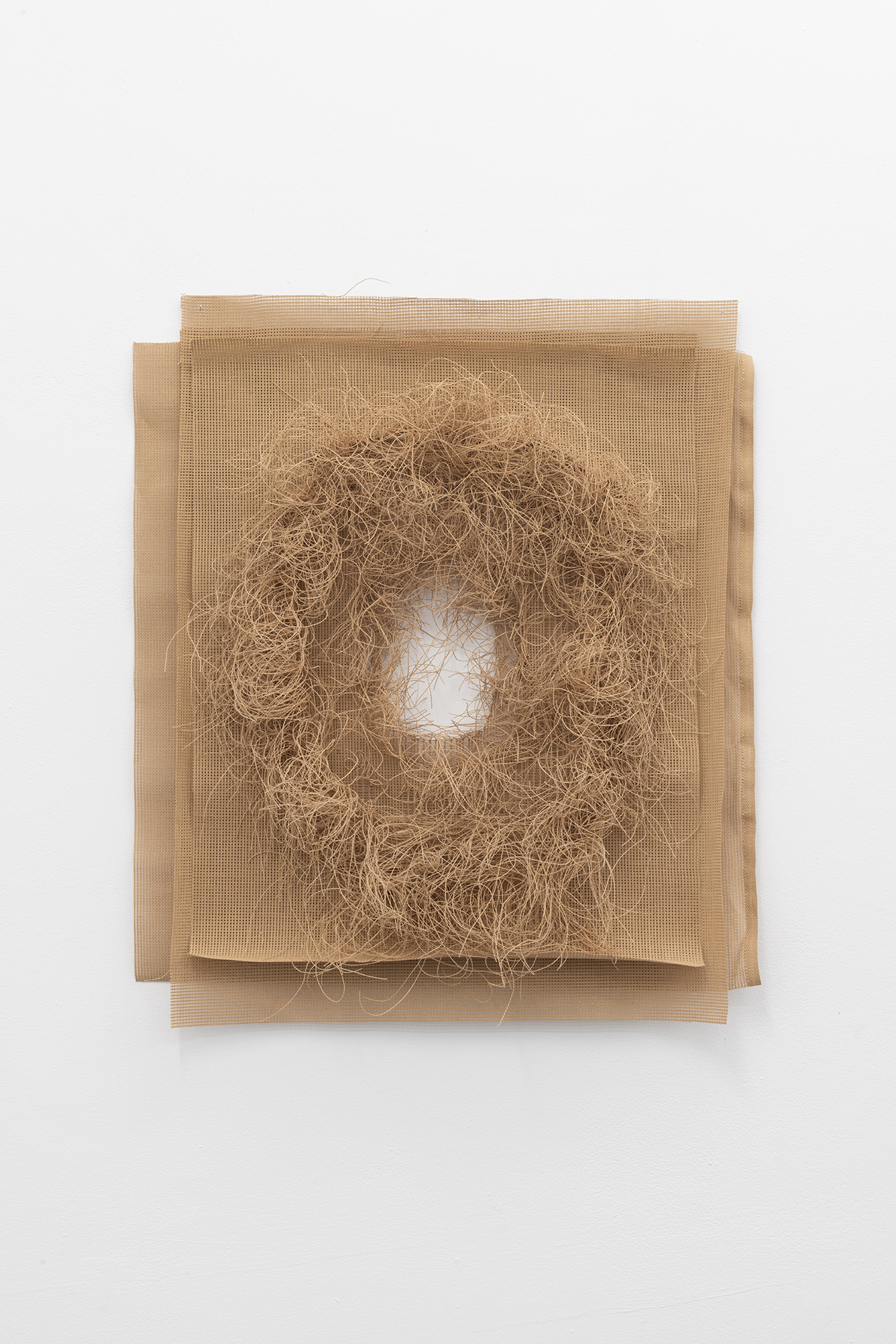 <p>Mesh (flax), layers of linen needlepoint mesh, 70cm x 60cm</p>
