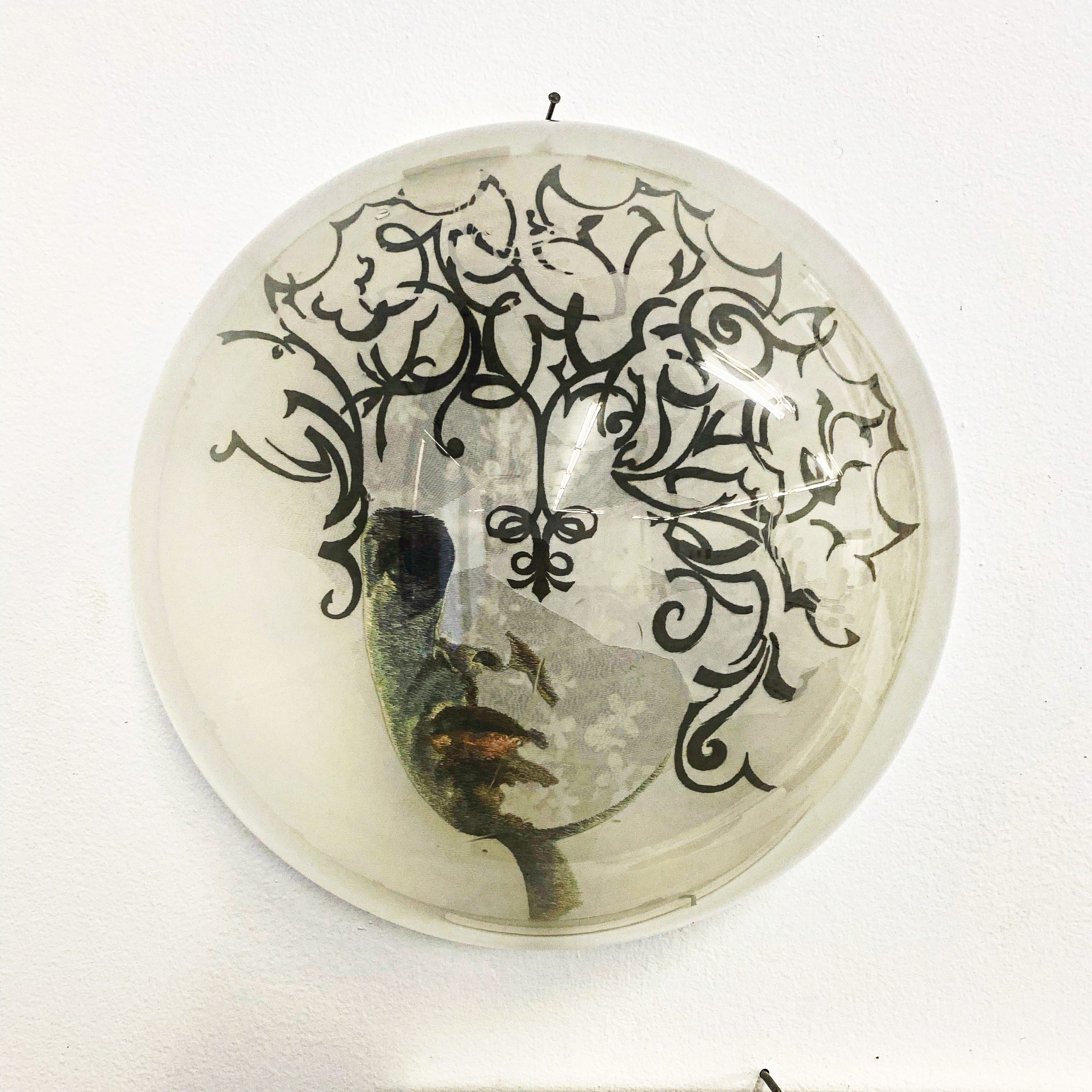 <p>Silk embroidered self-portrait from late 90s</p>
