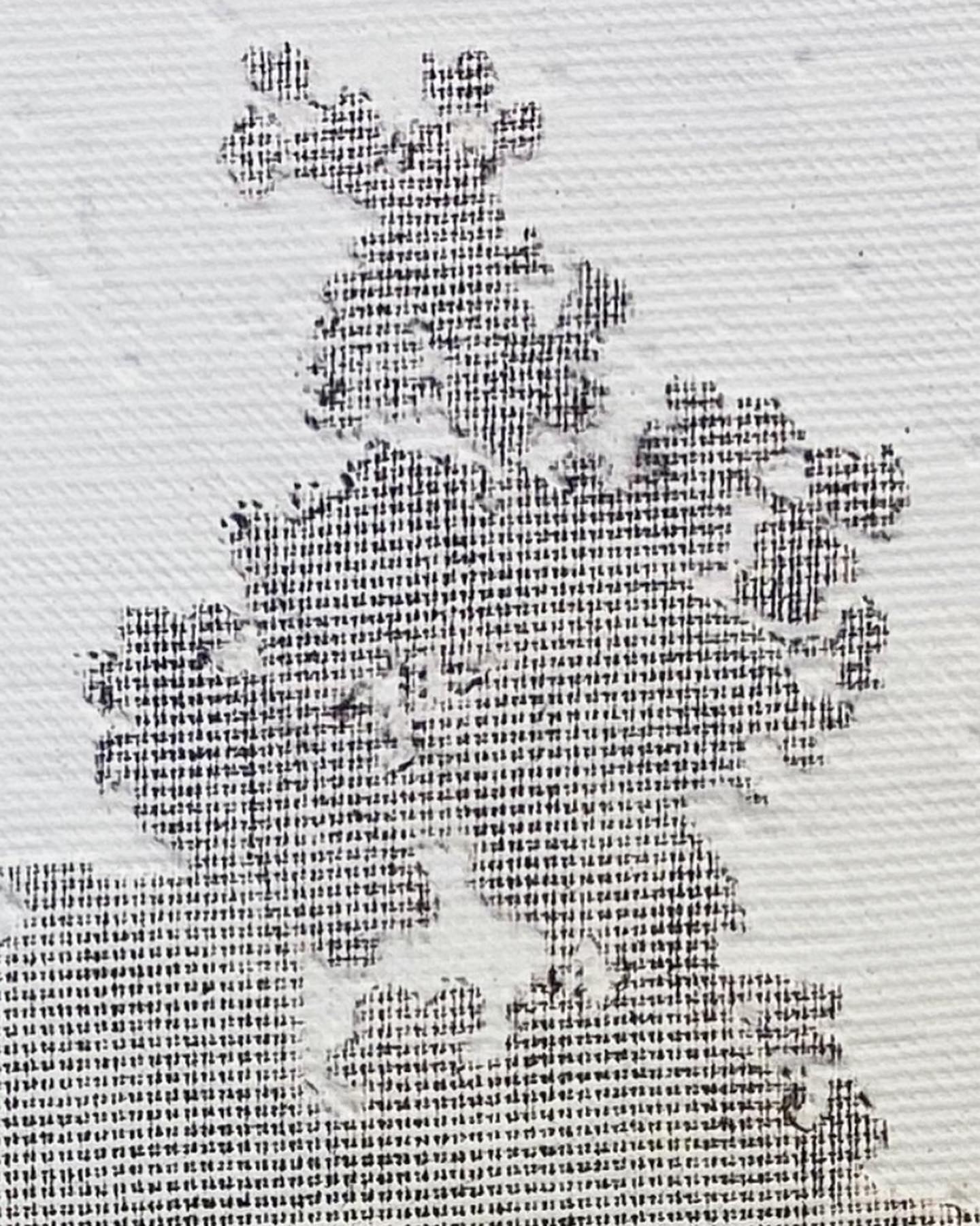 <p>Detail of print of unfinished/unstitched area of flower needlepoint (see image 3), 2024, watercolor pastel printed on paper, 80x60cm</p>
