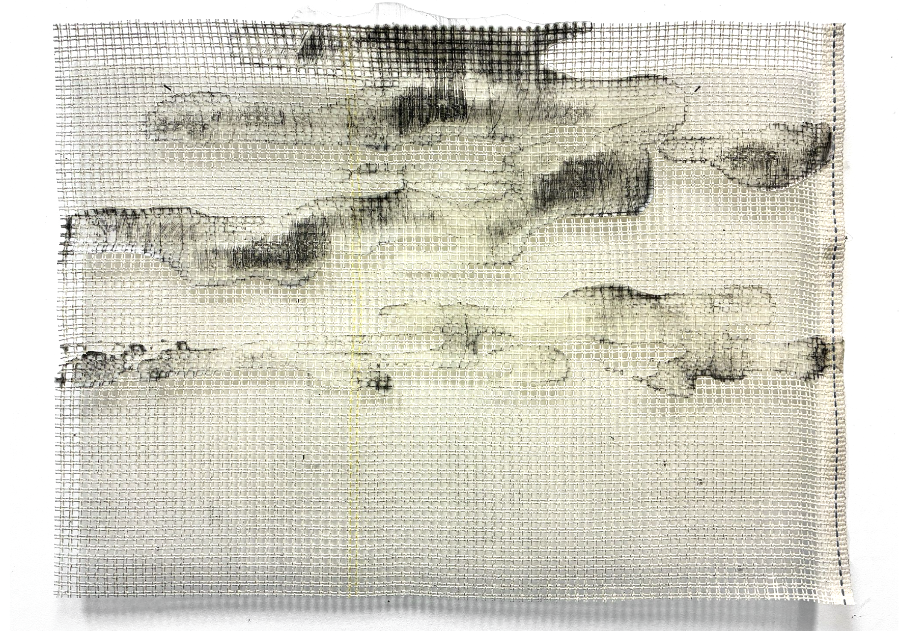 <p>Pressure Points_Smyrna sky_2026_Smyrna mesh, acrylic medium, carbon transfer_46x66</p>
